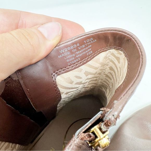 Cole Haan Maroon Leather Heeled Valley Square Chestnut Size 10 - Picture 8 of 9